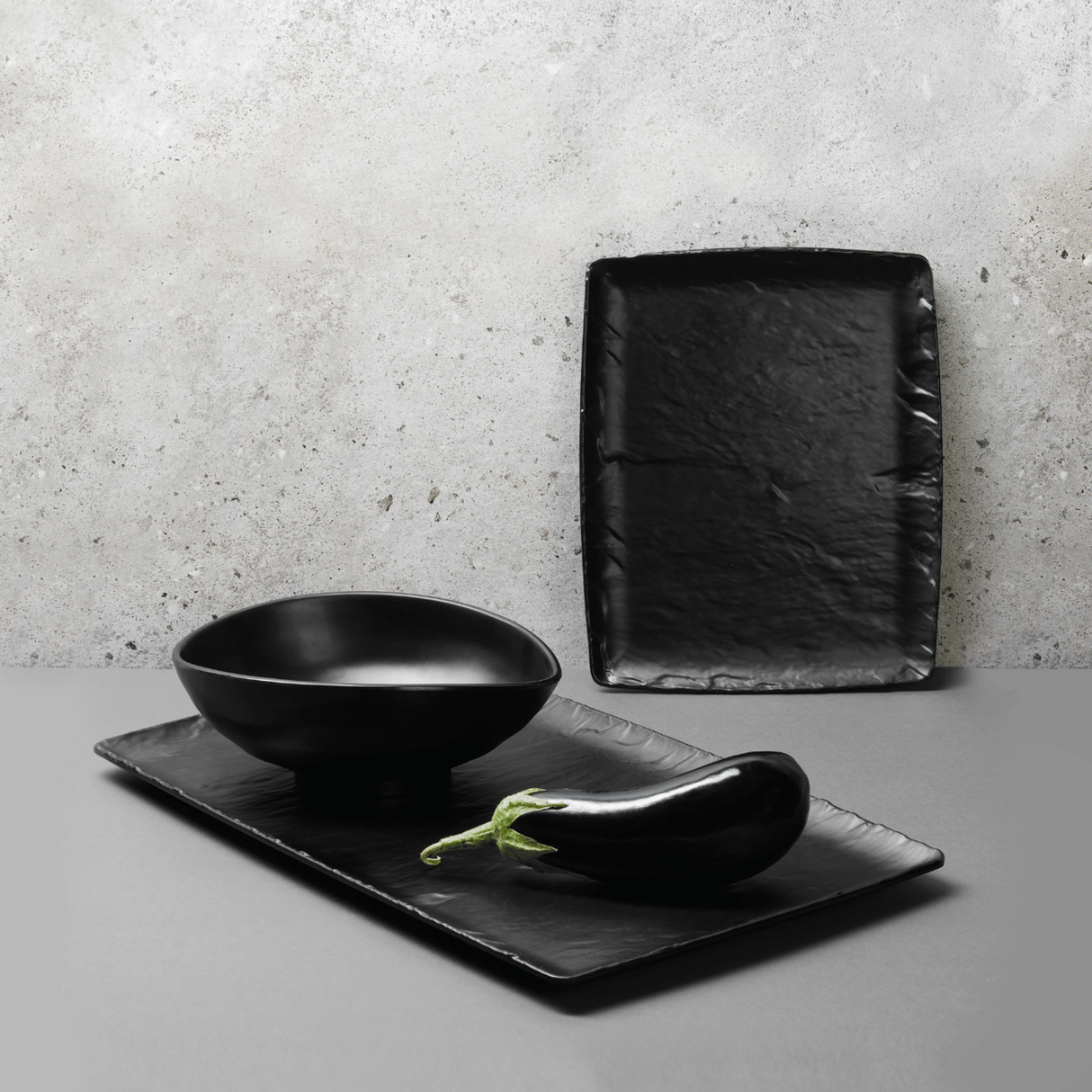 Platou melaminat negru , Rock,  Fine Dine GN 1/1, 530x325mm