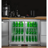 Vitrina frigorifica bar 198L cu doua usi glisante 900x520x(H)835 mm, negru, Barmatic