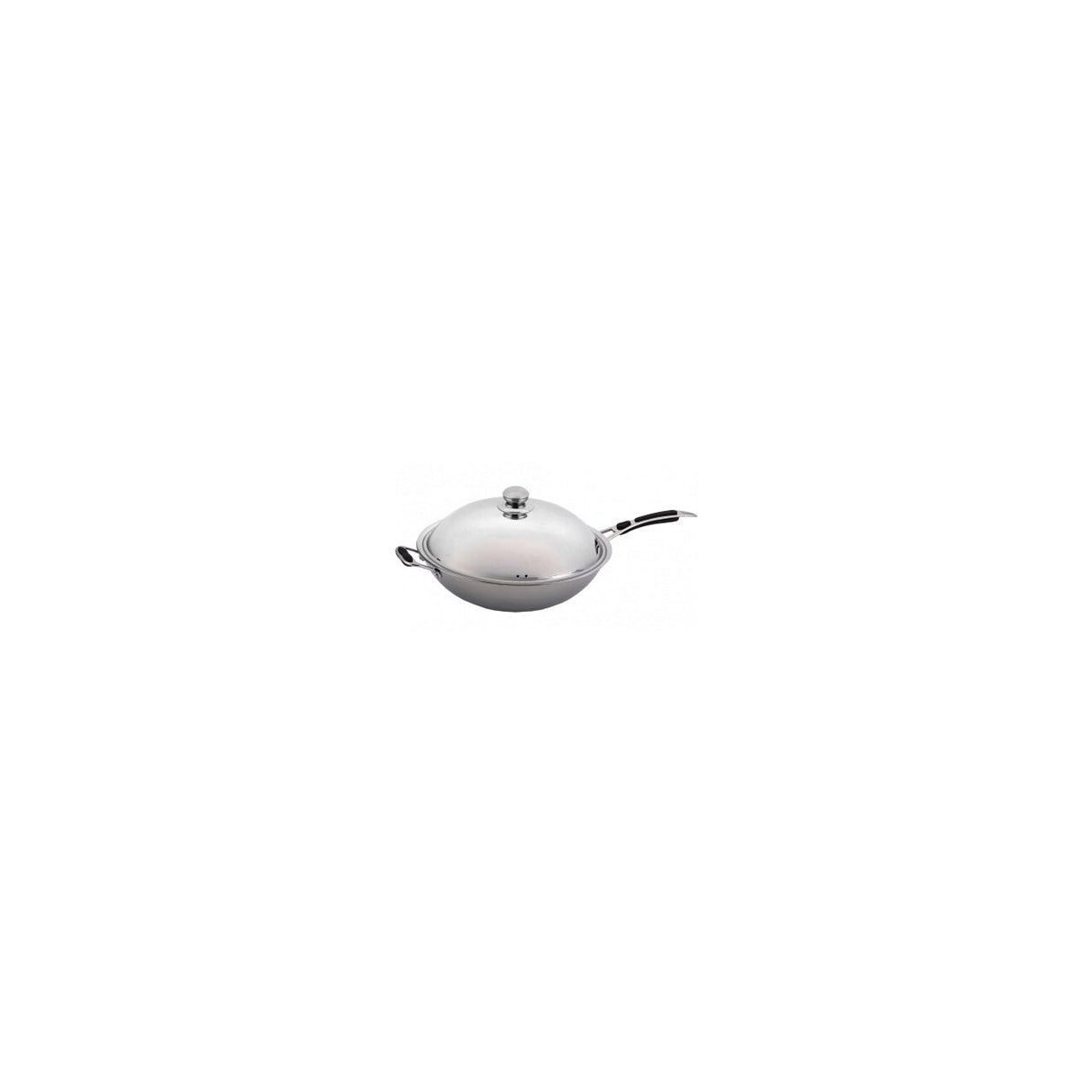 Tigaie Wok profesionala, cu capac, 360x inaltime 180 mm, inox, Hendi, potrivit si pt inductie