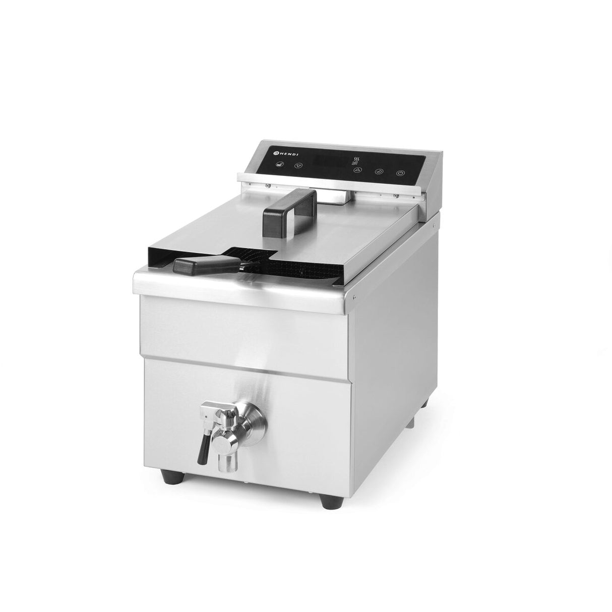 Friteuza cu inductie Hendi Kitchen Line, 8 lt, corp inox, 3500W, functie boost pentru incalzire rapida, Hendi, 290x485x(H)406mm