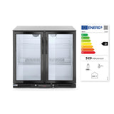 Vitrina frigorifica pentru bar, 198L, 2 usi batante, iluminat LED, 900x500x(H)900mm