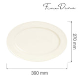 Farfurie ovală Fine DIne, Crema 390x270 mm