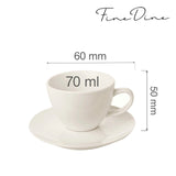Ceașcă elegantă cu farfurioară pentru espresso , Fine Dine, Crema 70 ml