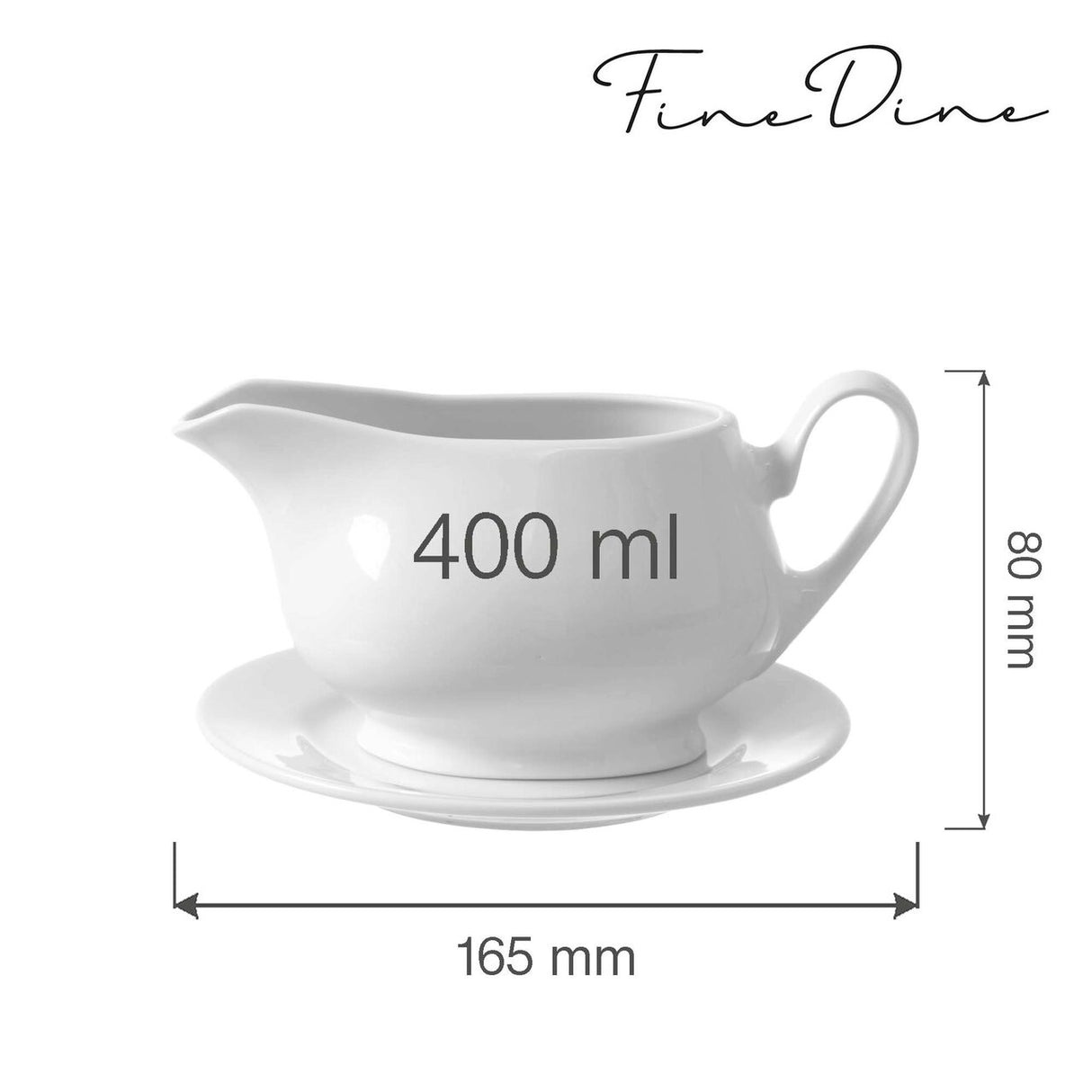 Sosiera Fine Dine, Bianco, Alb 400 ml