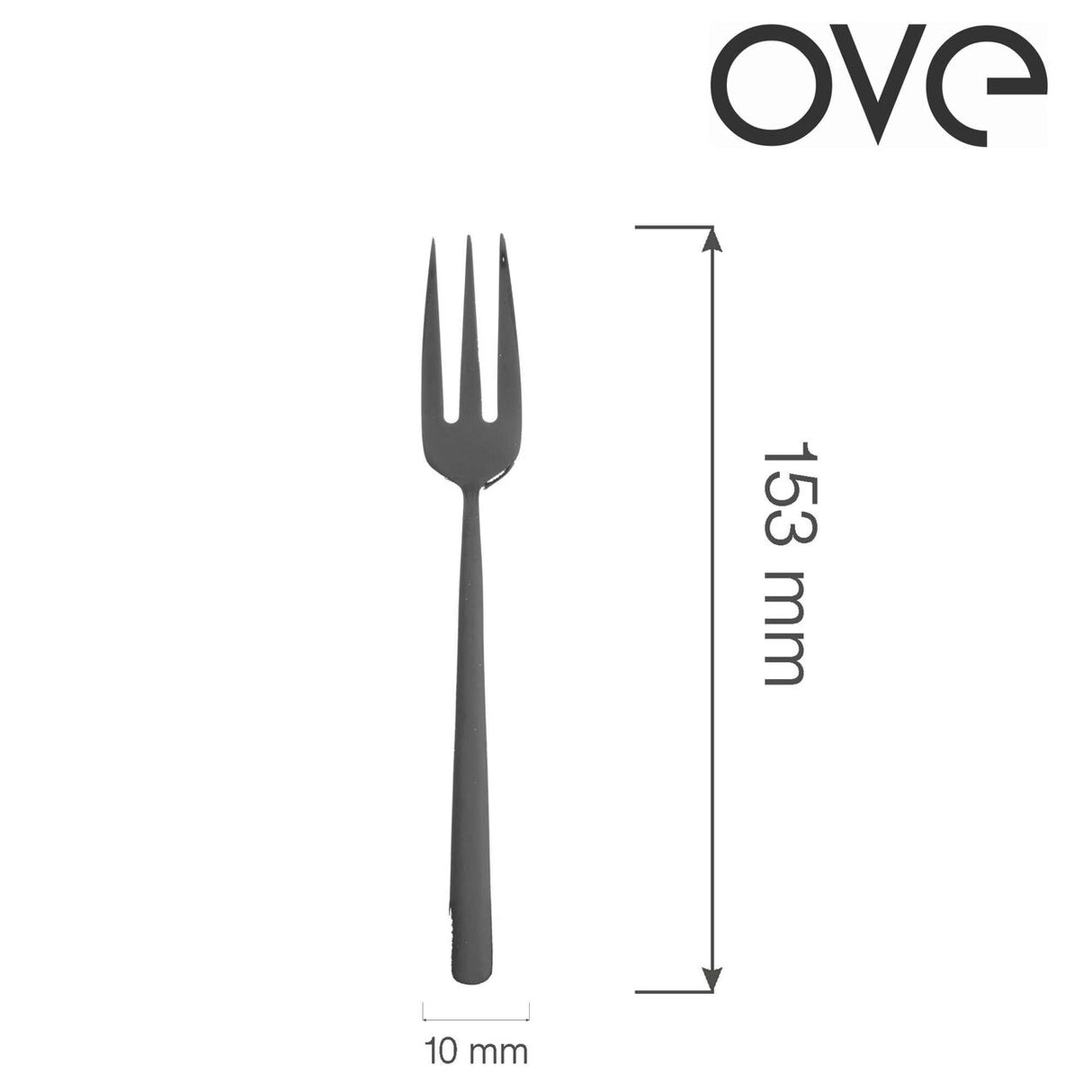Furculiță pentru patiserie Amarone Black, OVE, 153 mm