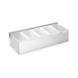 Cutie ingrediente bar / pizza, 5 compartimente, 375x140x(H)90 mm, capac transparent, Hendi