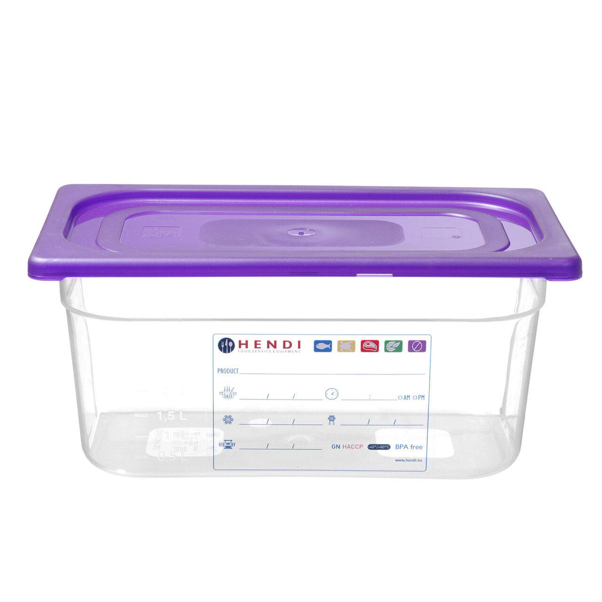 Capac Gastronorm mov, GN 1/2, Hendi, 325x265mm mm, HACCP, polipropilena