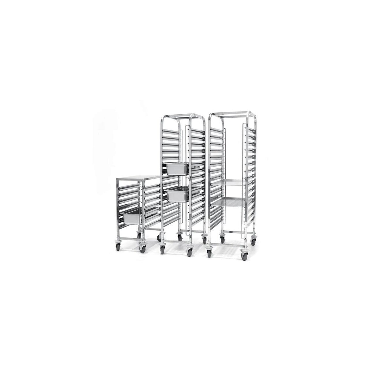 Carucior mobil pt debarasare tavi - pt 15 tavi 60x40 cm- structura inox - 690x515x(H)1695 mm, Hendi