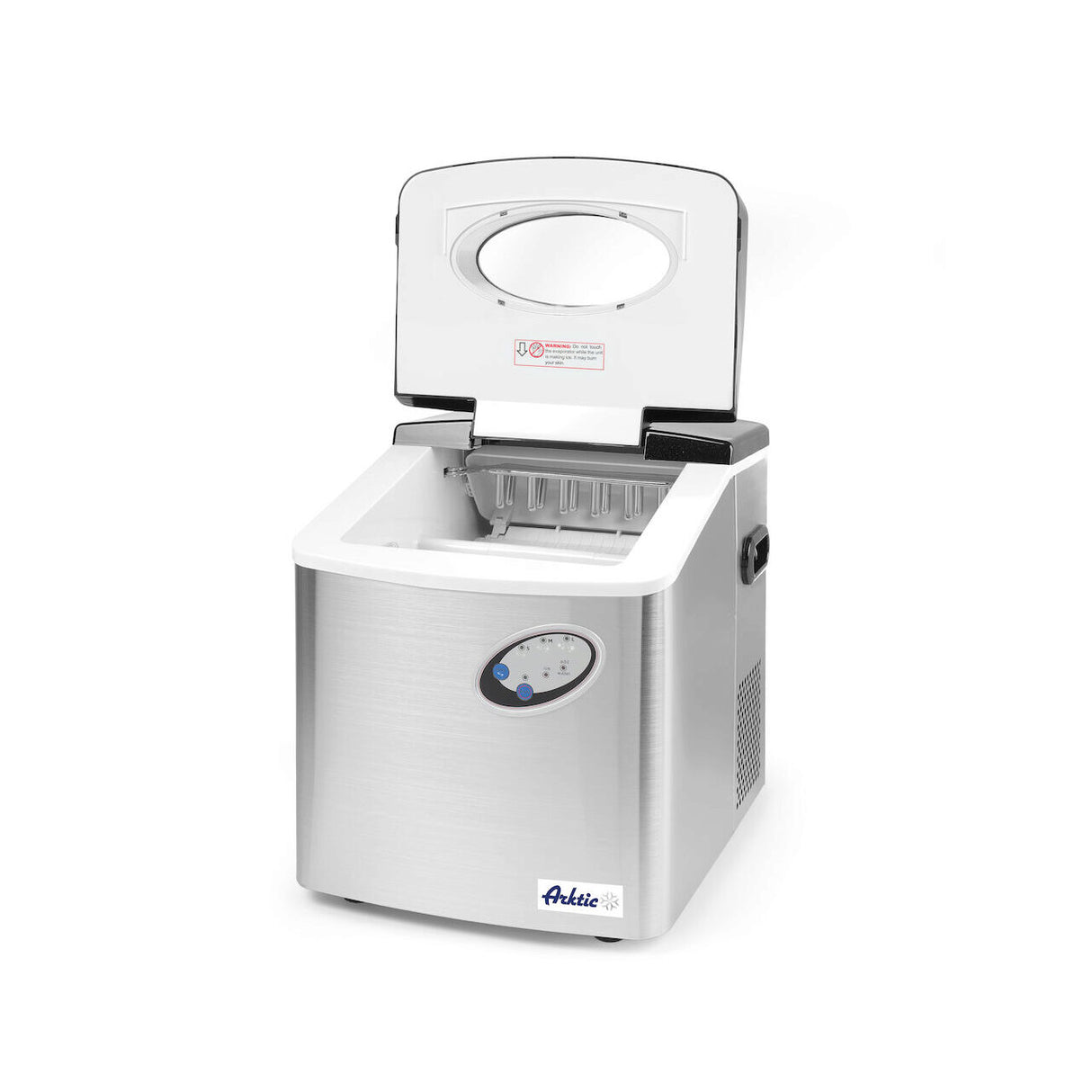 Masina profesionala pentru cuburi gheata, capacitate 15kg / 24h, stocare 4,5 kg cuburi, 160W, corp inox, Hendi Kitchen Line 15
