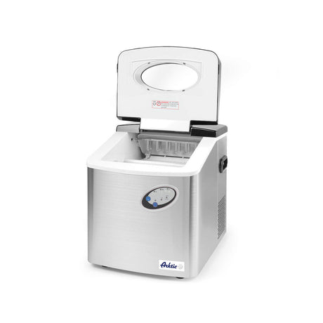 Masina profesionala pentru cuburi gheata, capacitate 15kg / 24h, stocare 4,5 kg cuburi, 160W, corp inox, Hendi Kitchen Line 15