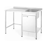 Masă cu chiuvetă și loc pentru mașină de spălat vase/congelator Oxygen, 1200x650x(H)900 mm, Barmatic
