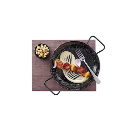 Tigaie adanca paella cu 2 manere, otel emailat, 20,5 cm diametru x 5,7 cm inaltime , Hendi, potrivita si pentru servire