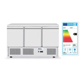 Masa frigorifica rece cu 3 usi, inox, ARKTIC by Hendi Kitchen Line, capacitate camera frig 380 lt, consum mediu/24h 4,5 kw