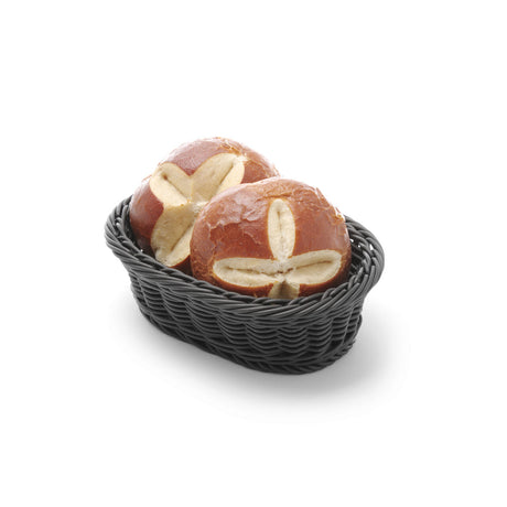 Cos servire pentru paine, oval, Hendi, Negru, 190x120x(h)60 mm