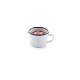 Ceasca emailata 120 ml, 70x(H)50 mm, model traditional alb / albastru, Hendi