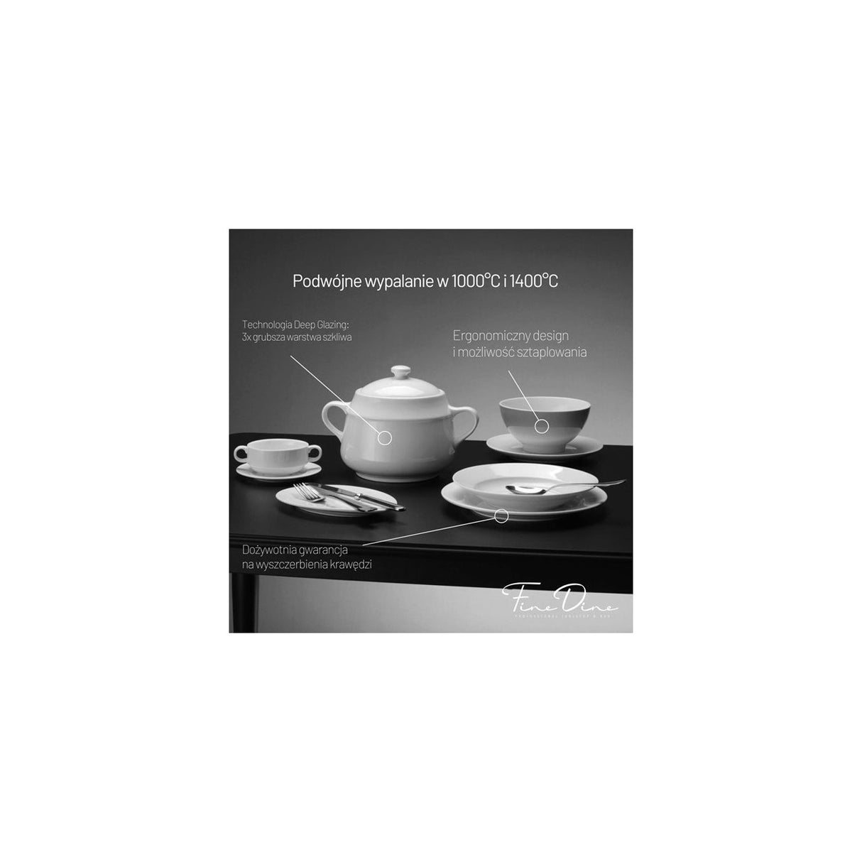 Farfurie cu margine înaltă Pure, 250mm Fine Dine