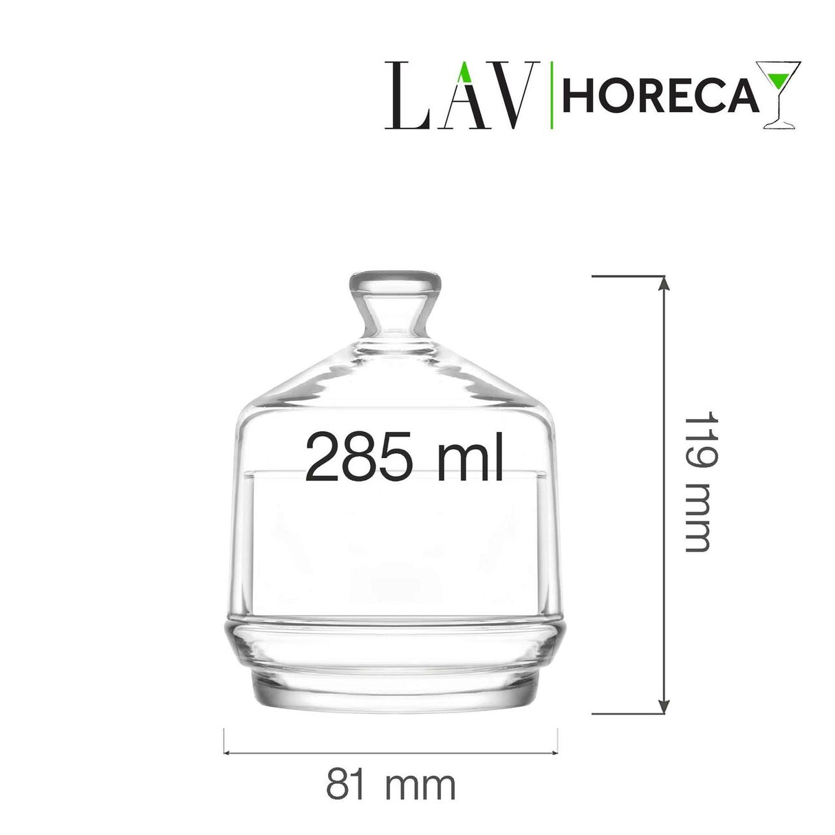 Recipient din sticla Brighton cu capac, 285 ml, LAV