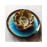 Farfurie Fine Dine, colectia Lazur, diametru 254 mm, portelan decorat manual