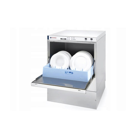 Masina profesionala de spalat vase K 50 50 x 50 control electromecanic 6600 W Hendi Inox 570x600(+370)x(H)830 mm