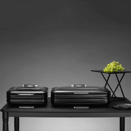 Încălzitor cu inducție cu capac din sticlă De Luxe Black, GN 1/1 Fine Dine