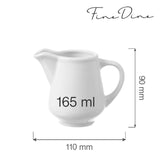 Cana pentru lapte Fine Dine Bianco, 180ml