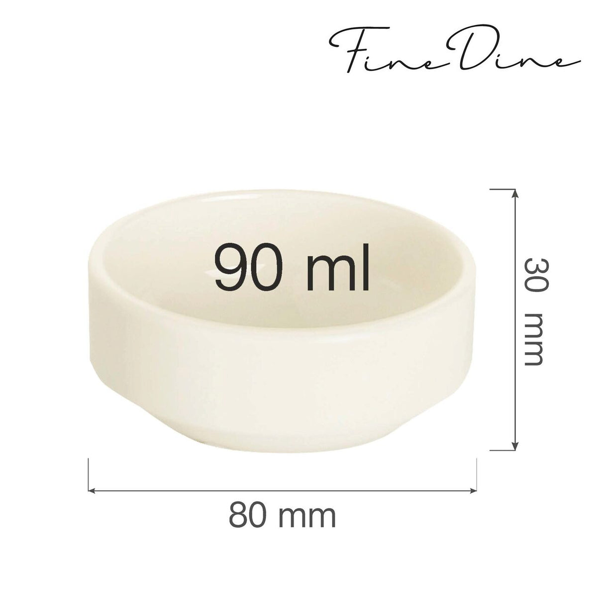 Bol Fine Dine, Crema 90 ml, 80 mm