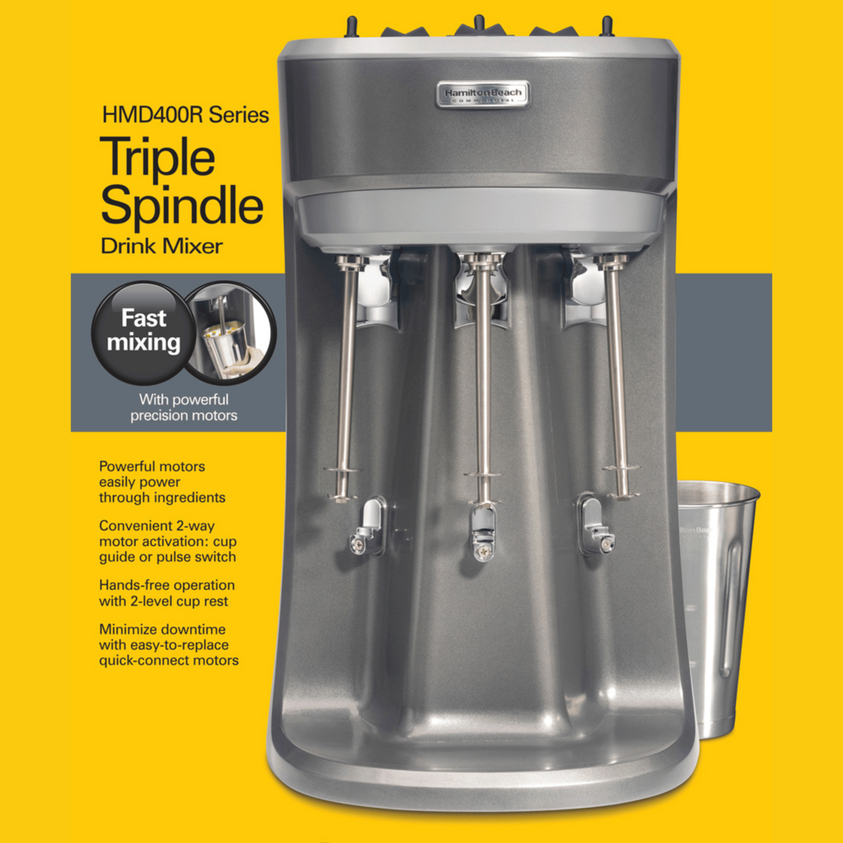 Mixer profesional triplu pentru shake-uri Hamilton Beach Commercial