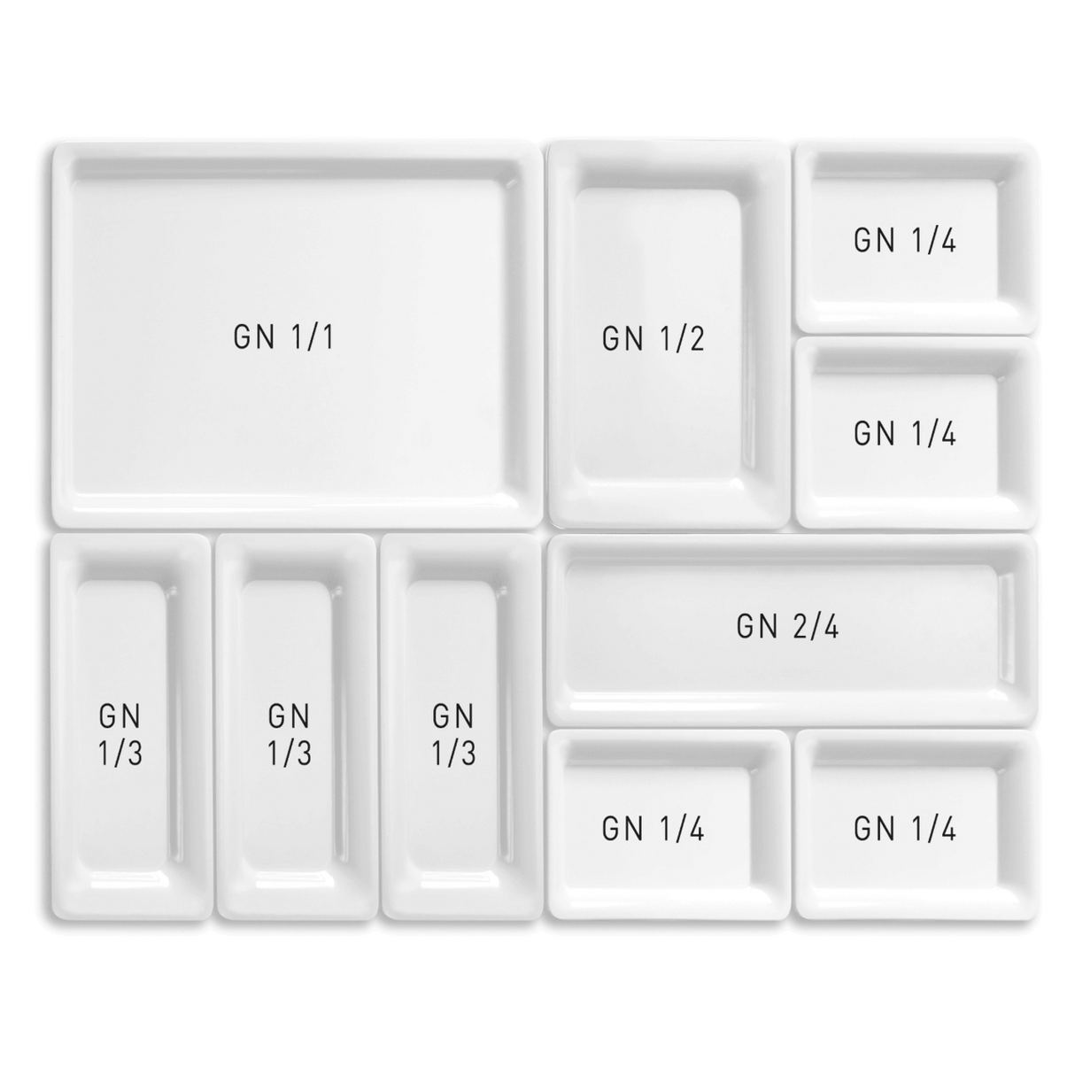 Tavă dreptunghiulară GN 1/1 melamină, albă 530x325x(H)30 Fine Dine
