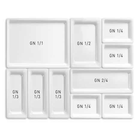 Tavă dreptunghiulară GN 1/1 melamină, albă 530x325x(H)30 Fine Dine