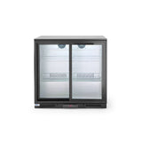 Vitrina frigorifica de prezentare usi glisante interval temp. 2/10?C, 220 W, corp inox, ARKTIC by Hendi, 900x500x(H)900 mm 198 Litri, Clasa energetica E