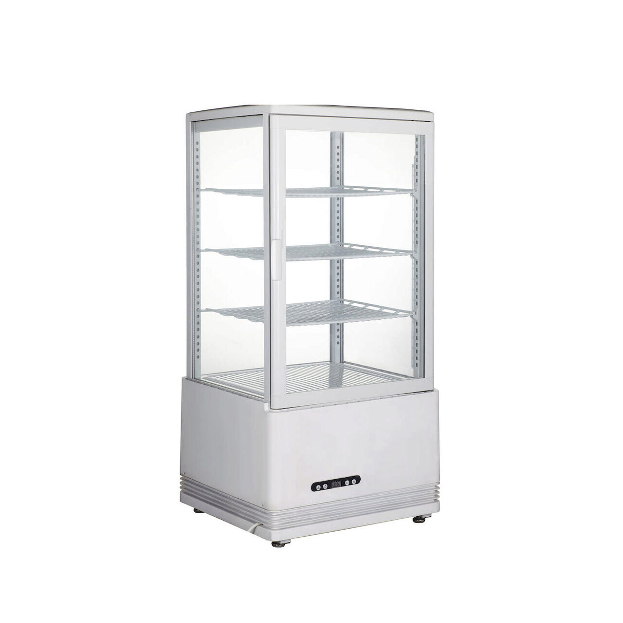 Vitrina rece pt prezentare, alba, 68 lt, interval temp 0-12 gr C, 170 W, 3 rafturi reglabile pe inaltime, ARKTIC by Hendi, 452x406x(H)891 mm, Clasa energetica C