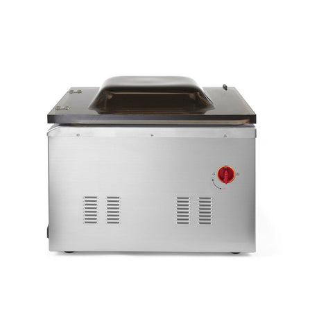 Aparat profesional de vidat cu camera 1000 W, banda sigilare 410 mm, latime 3 mm, timp si ciclu de sigilare ajustabile, Inox, display digital, Hendi Profi Line,  505x567x(h)465 mm