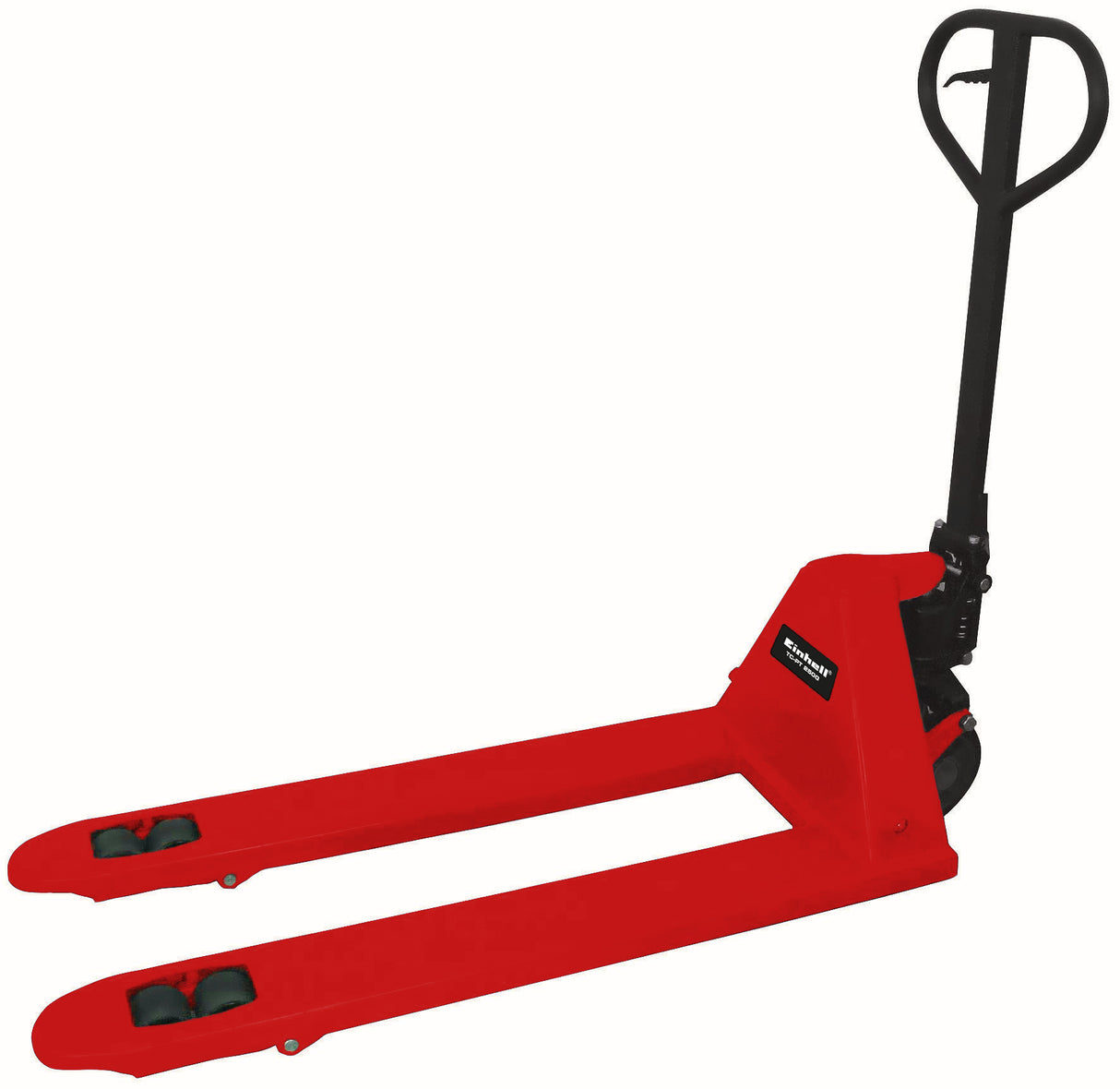 Einhell BT-PT 2500 elektromos raklapemelő, teherbírás 2500 kg, karbantartásmentes hidraulika, biztonsági fogantyú, hegesztett acélváz, csapágyazott kerekek és PU bevonat
