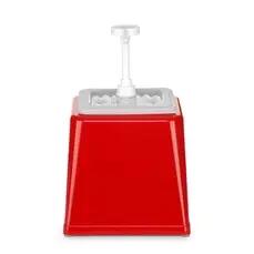 Dispenser de sos cu pompa,Hendi 2.5 L, rosu, 230x210x(H)250 mm