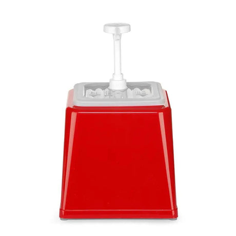 Dispenser de sos cu pompa,Hendi 2.5 L, rosu, 230x210x(H)250 mm