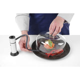 Cloche din sticla cu gaura pentru furtun fum, Hendi, diametru 260x(H)174 mm , poate fi utilizat in combinatie cu infuzorul de fum