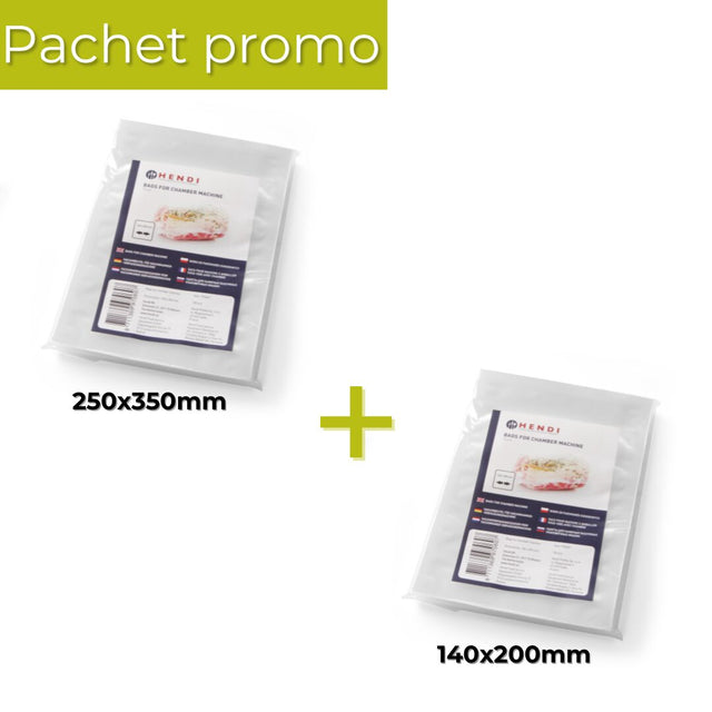 Pachet Set 100 pungi vacuum 250x350mm + 100 buc 140x200mm