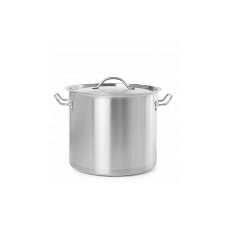 Oala medie profesionala cu capac, 32 Lit, 40 cm diametru x 26 cm inaltime, Hendi Budget Line Inox