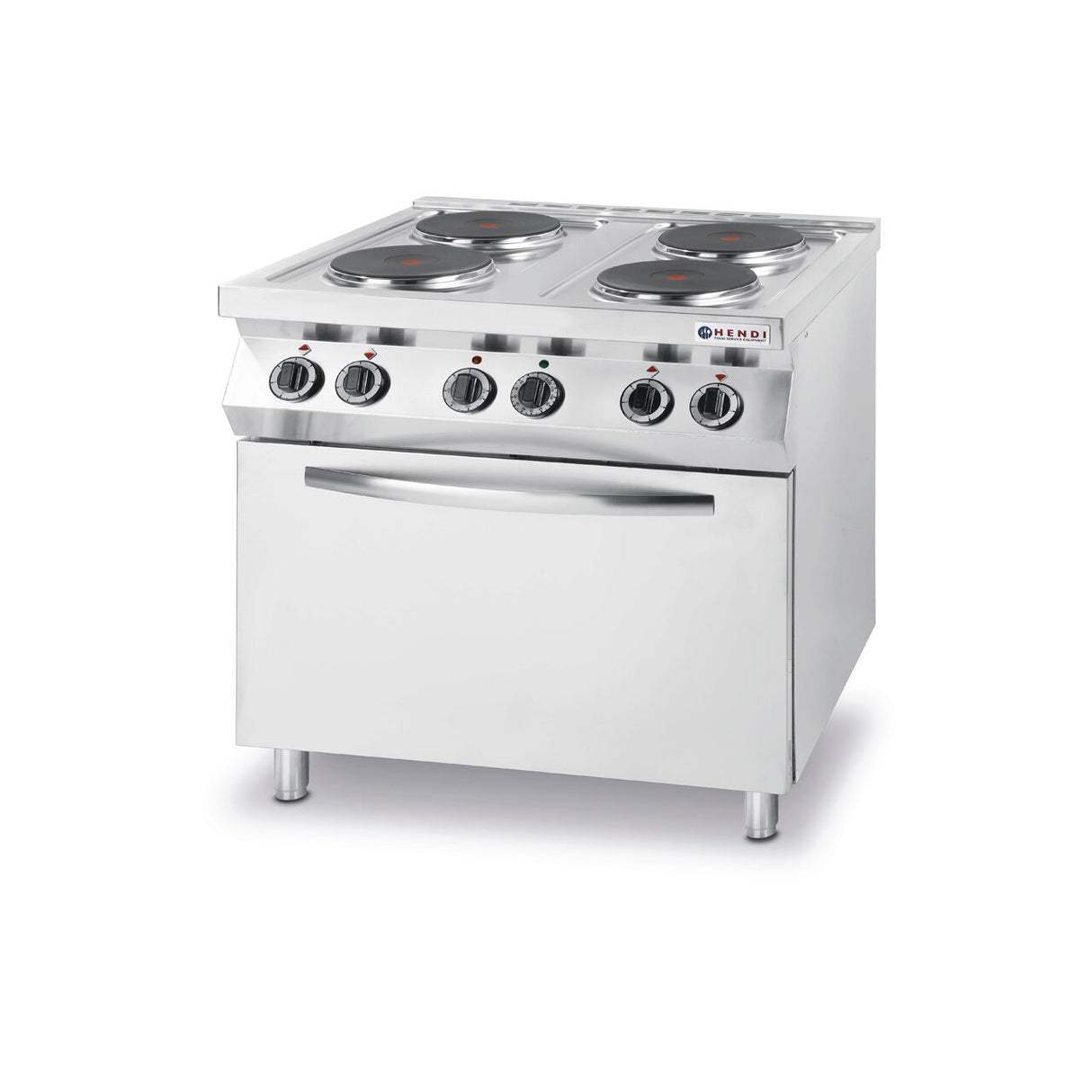 Aragaz electric Hendi Kitchen Line cu 4 plite si cuptor convectie 400V/13400W GN1/1 800x700x(H)900 mm