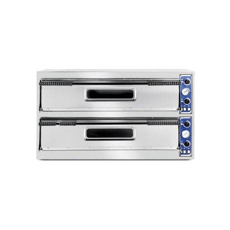 Cuptor profesional pizza Basic Slim Line Inox 2 camere 12000 W interval temperatura 50?C to 500?C Hendi 2x1080x410x(H)140 mm