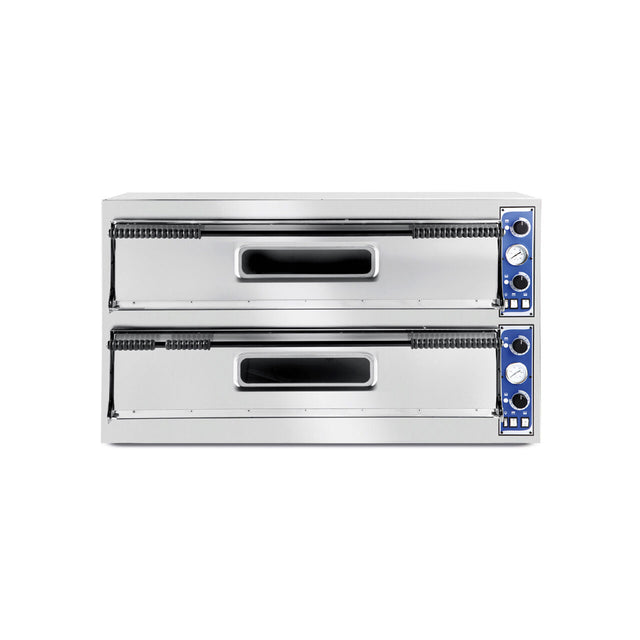 Cuptor profesional pizza Basic Slim Line Inox 2 camere 12000 W interval temperatura 50?C to 500?C Hendi 2x1080x410x(H)140 mm