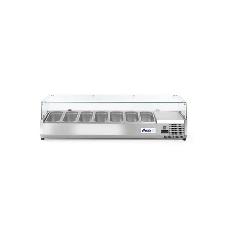 Vitrina prezentare Hendi, interval temp. -2/8?C, 180W, corp inox, ARKTIC by Hendi, 1605x395x(H)430 mm, 7 vase  GN 1/3