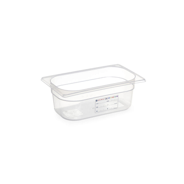 Tava gastronorm Gastronorm 1/4, 265x162x(H) 150 mm, 4 litri cu marcaj HACCP, polipropilena, Hendi