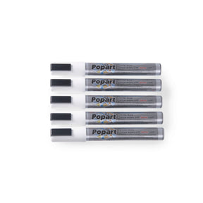 Set 5 markere albe pentru tabla, grosime scris 2-6 mm, Hendi