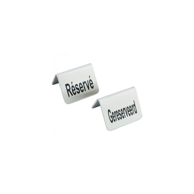 Semn Hendi pentru masa Rezervat, 4 piese, otel inoxidabil, 52x(H)40 mm