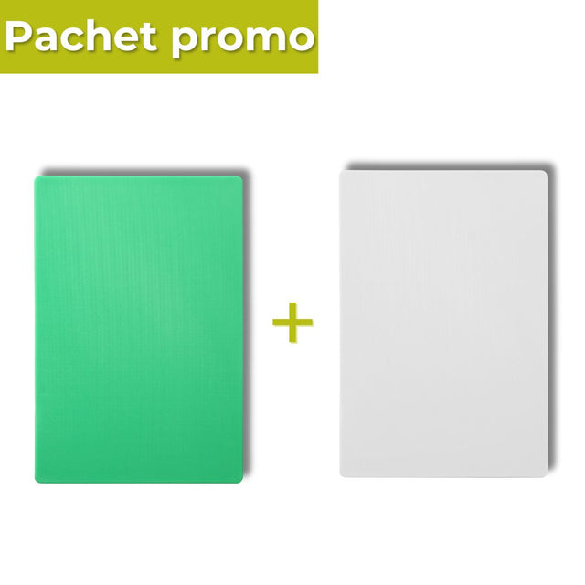 Pachet Tocator alb HACCP 450x300mm + Tocator verde HACCP