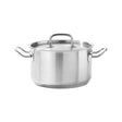 Oala medie cu capac Hendi,6 Lit,24 cm diametru x13,5 cm inaltime, otel inoxidabil 18/0, inductie