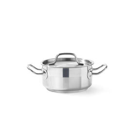 Cratita cu capac 7,5 Lit, 28 cm diametru x 12 cm inaltime, inox, Hendi Profi Line, potrivita si pentru uz profesional