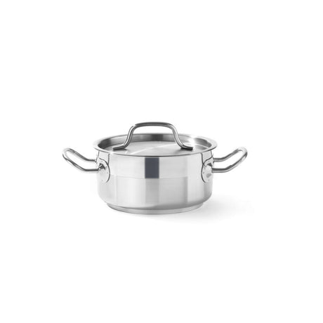 Cratita cu capac 7,5 Lit, 28 cm diametru x 12 cm inaltime, inox, Hendi Profi Line, potrivita si pentru uz profesional