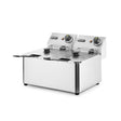 Friteuza electrica profesionala 2x4 lt, 2x3000W, inox, termostat 0-190 gr C, Hendi Kitchen LIne, 47x42x(H)33 cm